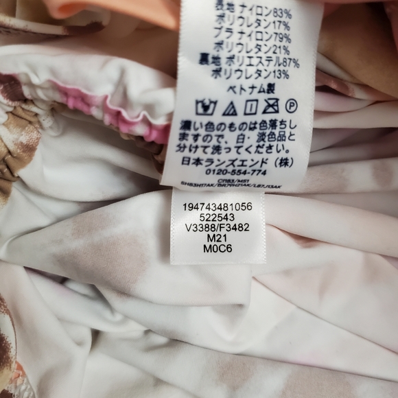 Lands End Waist Tie Tankini Swimsuit Top Tie Dye Pink Size 6 Built in Bra Summer - Picture 4 of 9